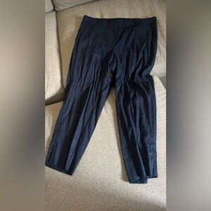 Navy Blue Linen Stretch Cropped Pants - J. Jill XL (New Without Tags)
